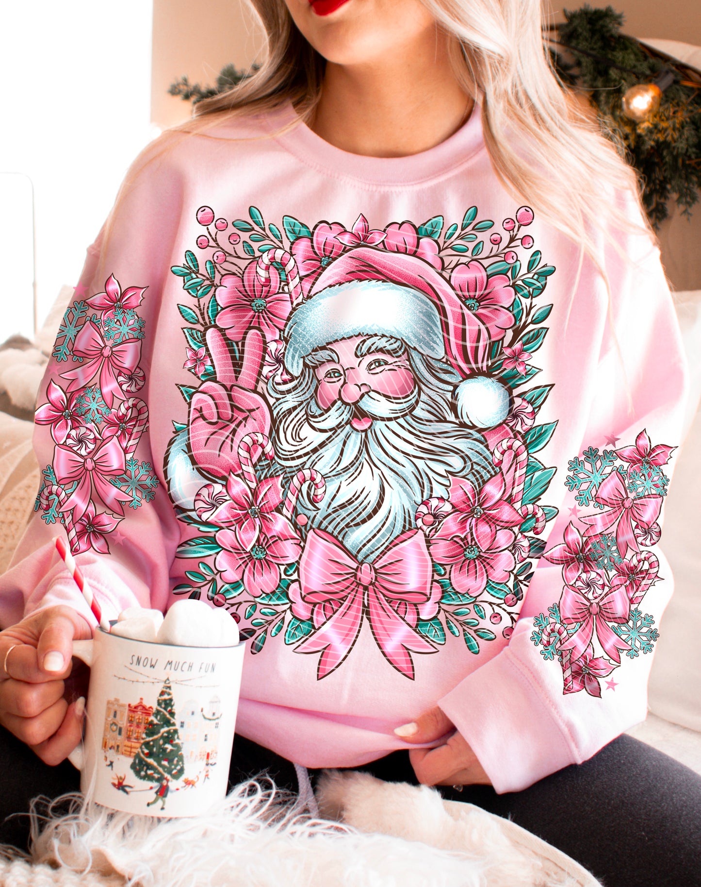 Pink Santa DTF
