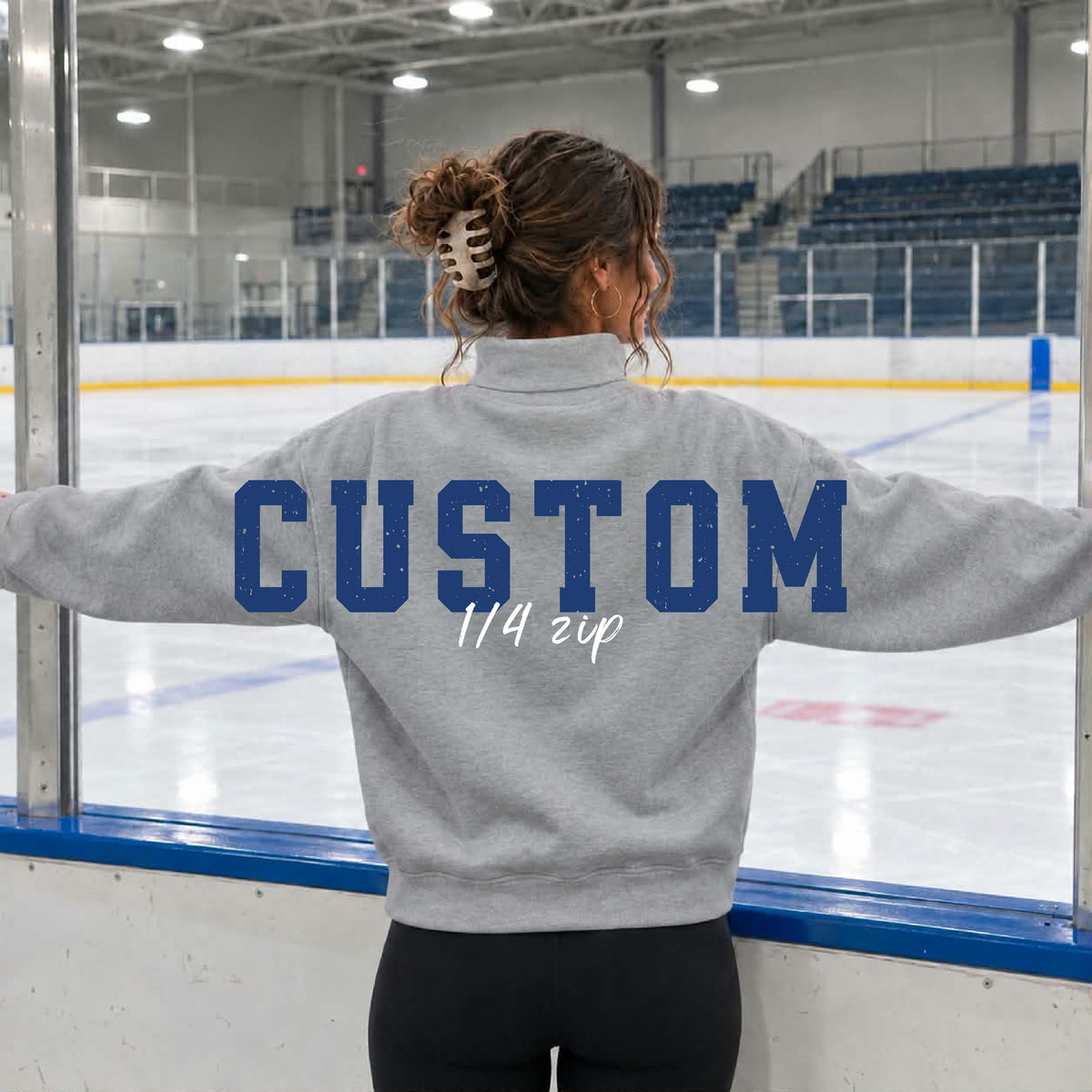 CUSTOM "Big Back" 1/4 Zip Sweatshirt