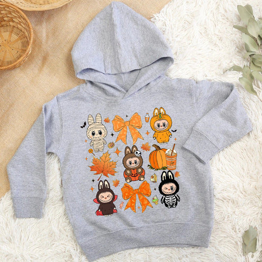 Toddler Halloween Monsters Hoodie {Orange bow}