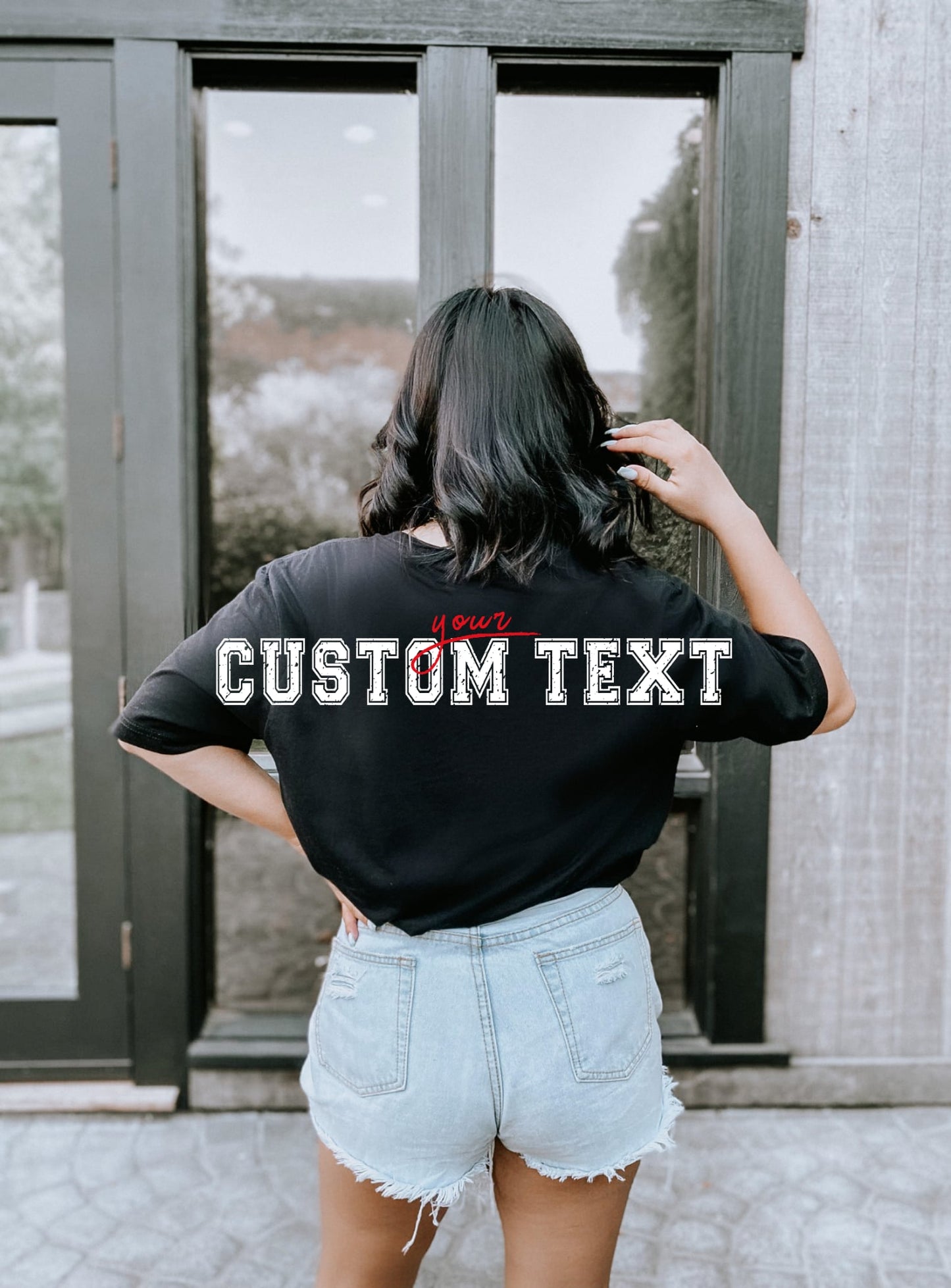 CUSTOM Large Back Letters - boxy crop tee