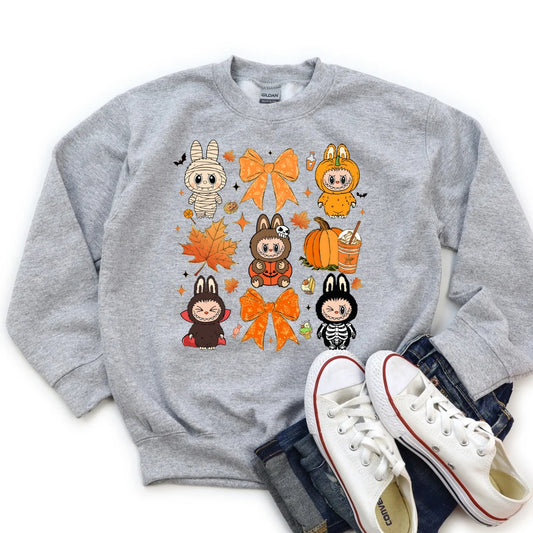 Toddler Monster Halloween Crewneck {orange bow}