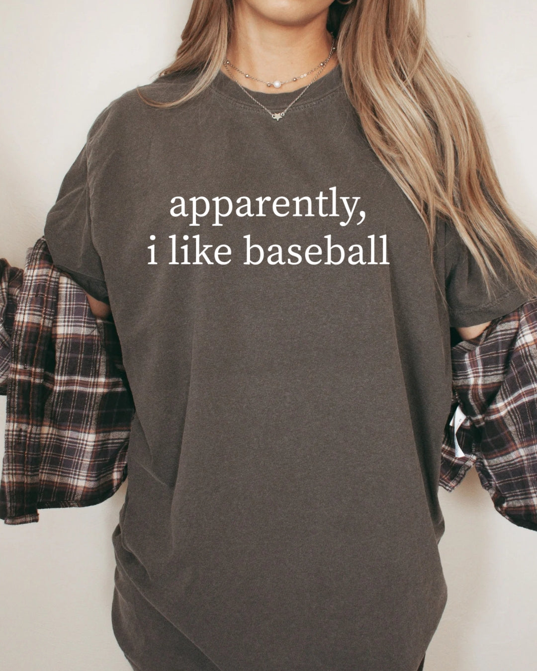 apparently, i like baseball - oversized tee