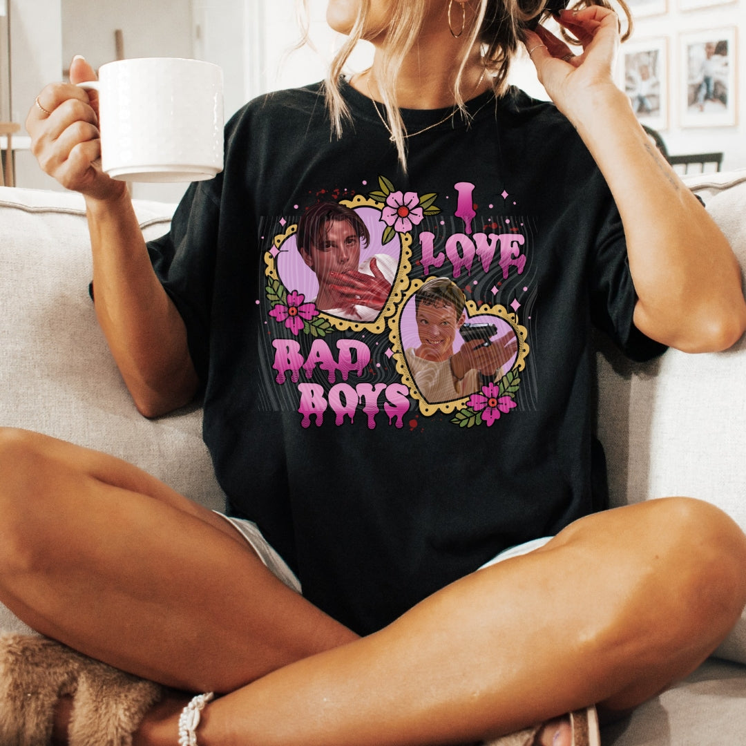 I Love Bad Boys Adult Tee