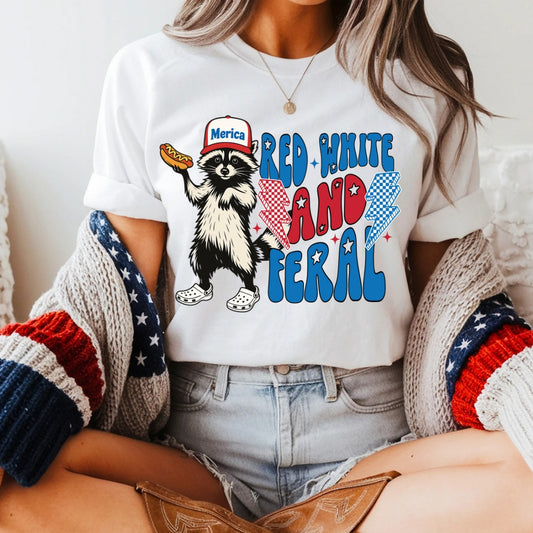 Red White & Feral Tee
