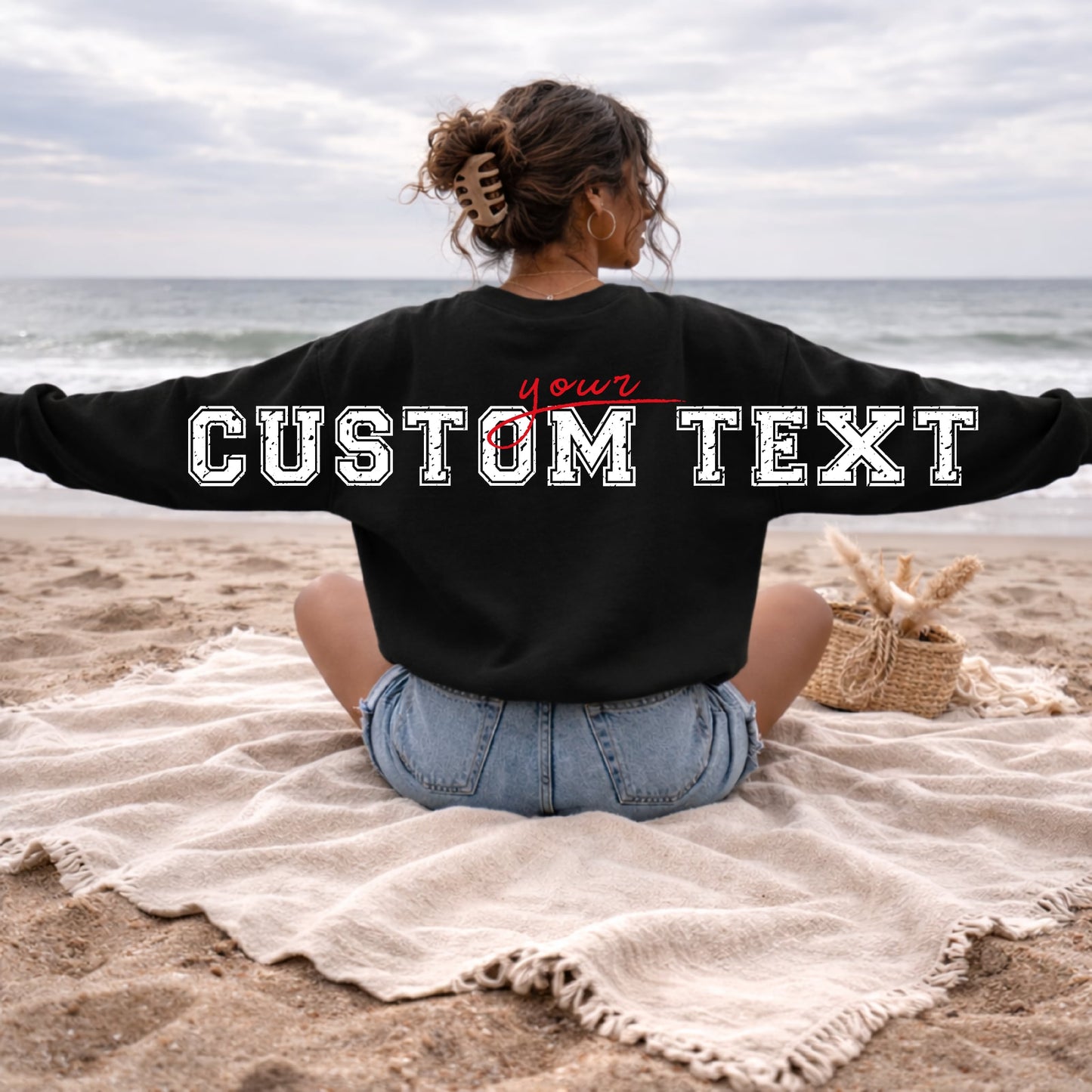 CUSTOM Large Back Letter - Crewneck Sweatshirt