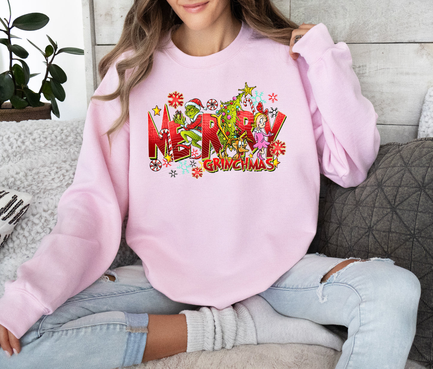 Merry Grinchmas Red Crewneck