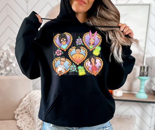 Bobs Burger Hearts Hoodie