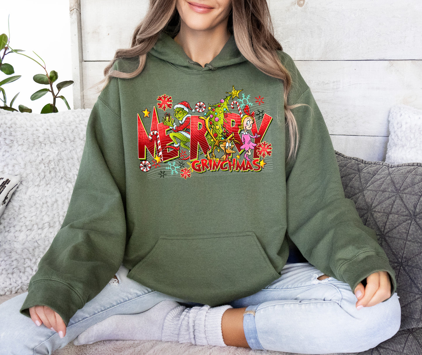 Merry Grinchmas Red Hoodie