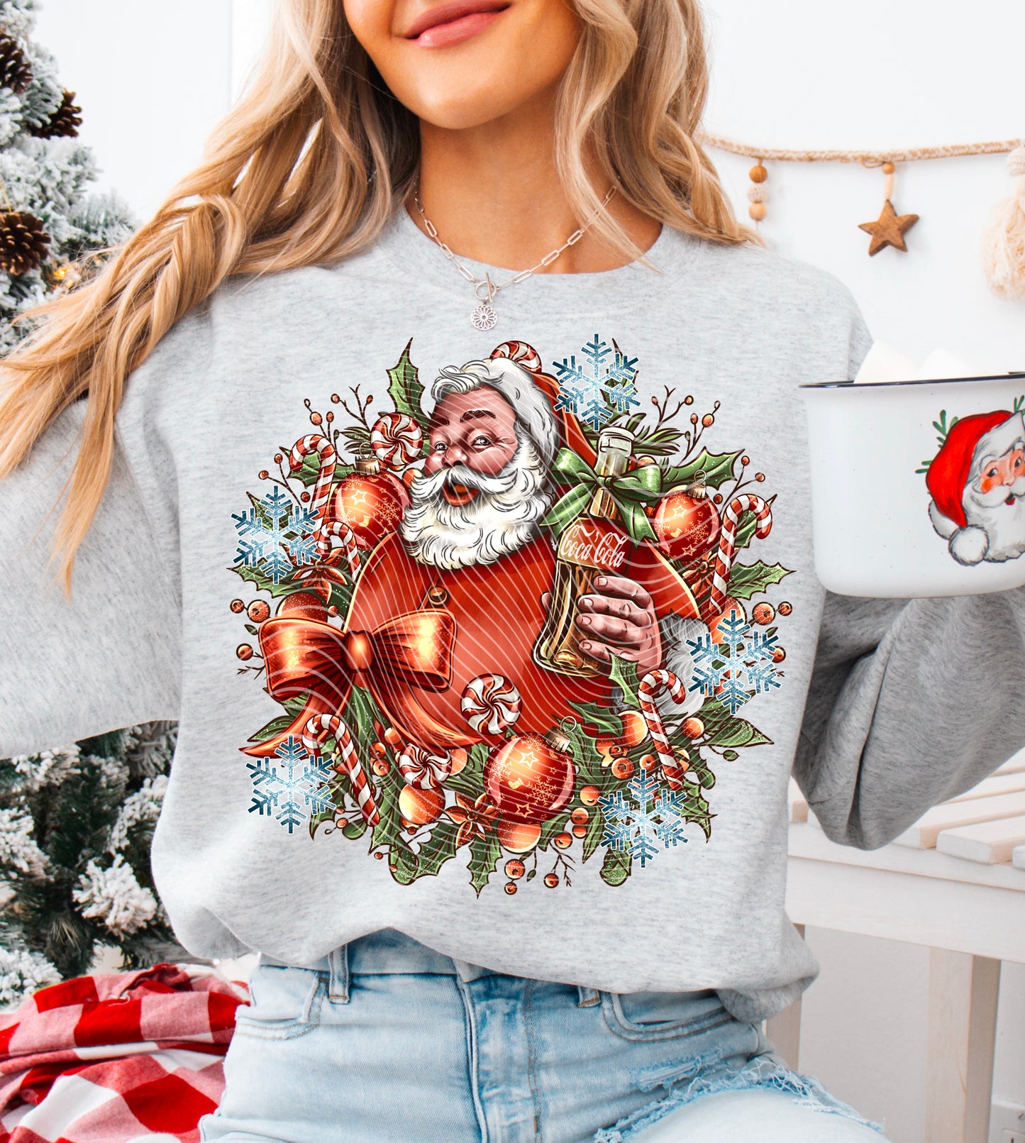 Coke Santa No Words Crewneck