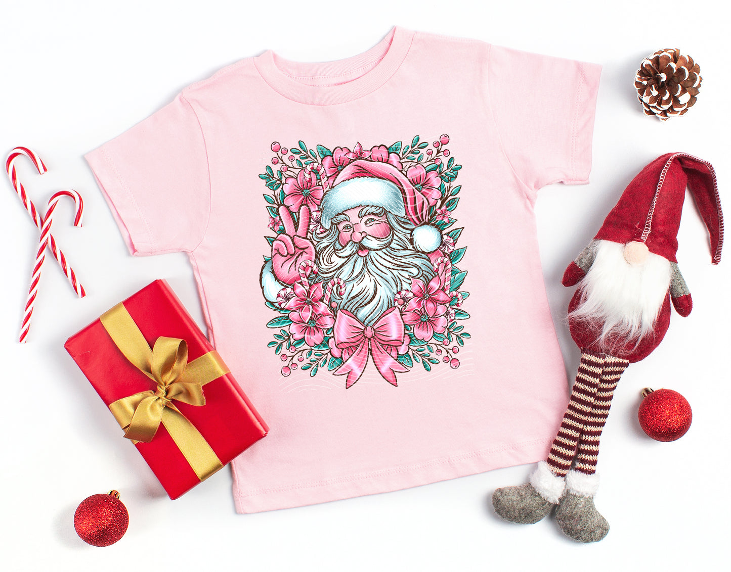 Pink Santa Toddler Tee