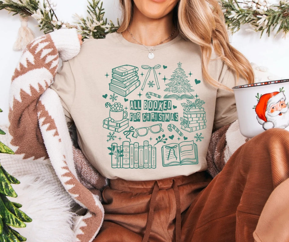 All Booked For Christmas Tee