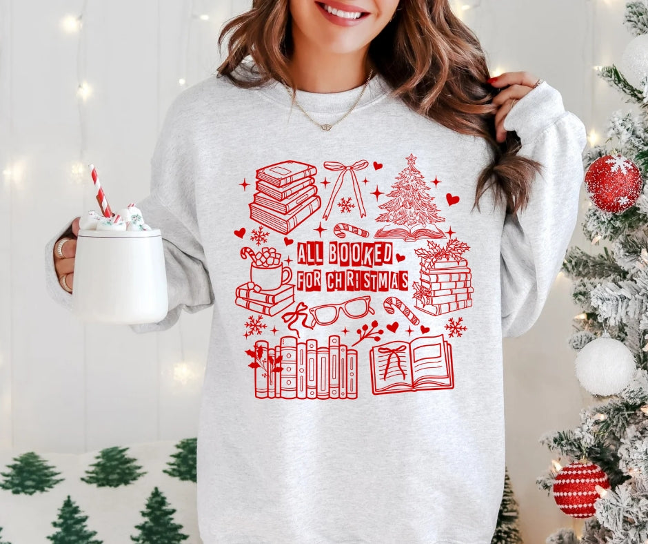 All Booked For Christmas Crewneck