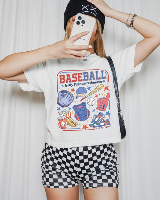 Baseball is my Favourite Season - boxy crop tee