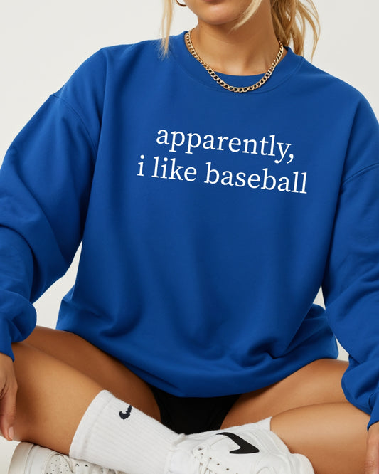 apparently, i like baseball - Crewneck Sweatshirt
