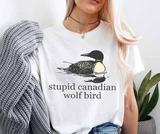 Stupid Canadian Wolf Bird Tee {Option 3}