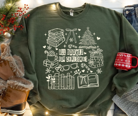 All Booked For Christmas Crewneck